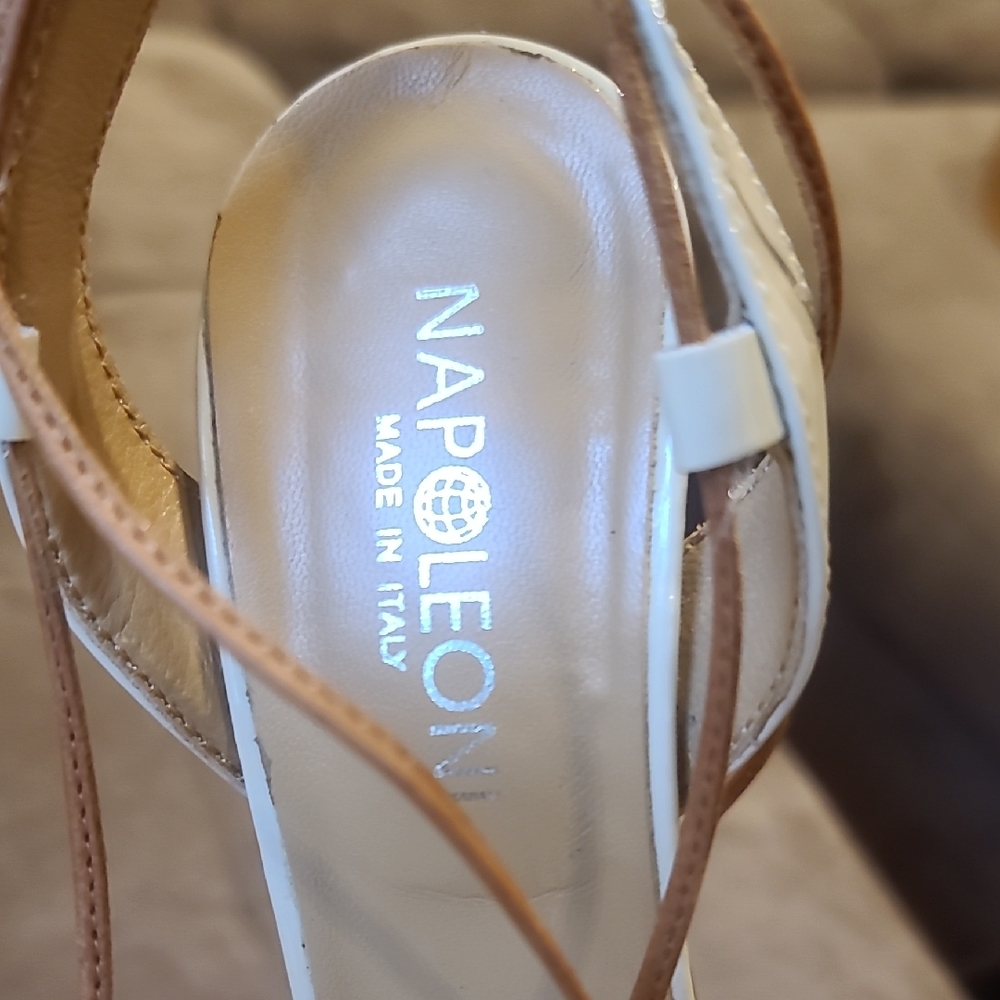 Napoleoni Tan Strappy Women's Heels - Picture 3 of 7